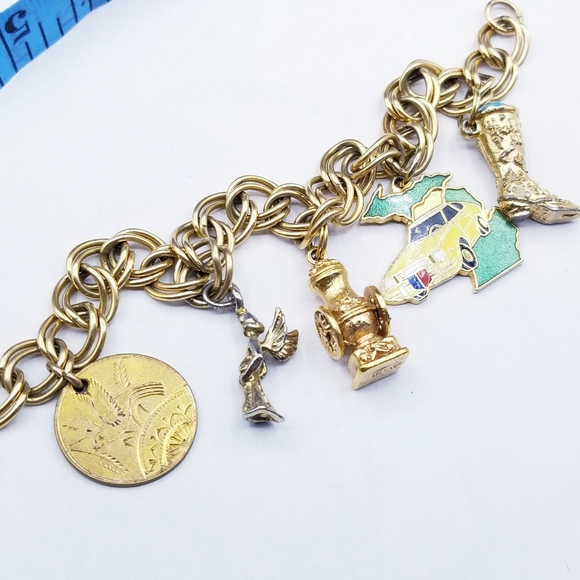 Vintage 12k Gold Filled Charm Bracelet - Picture 3 of 12